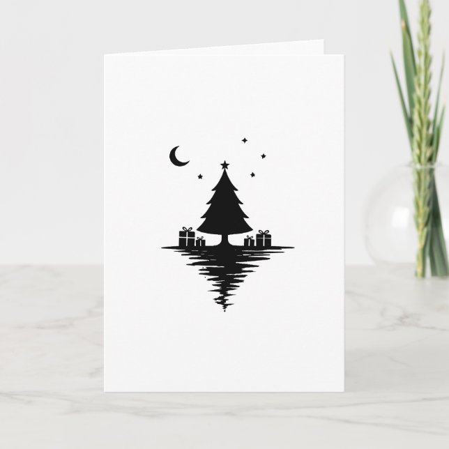 Cartão De Festividades Minimalist Christmas Card Design (Frente)