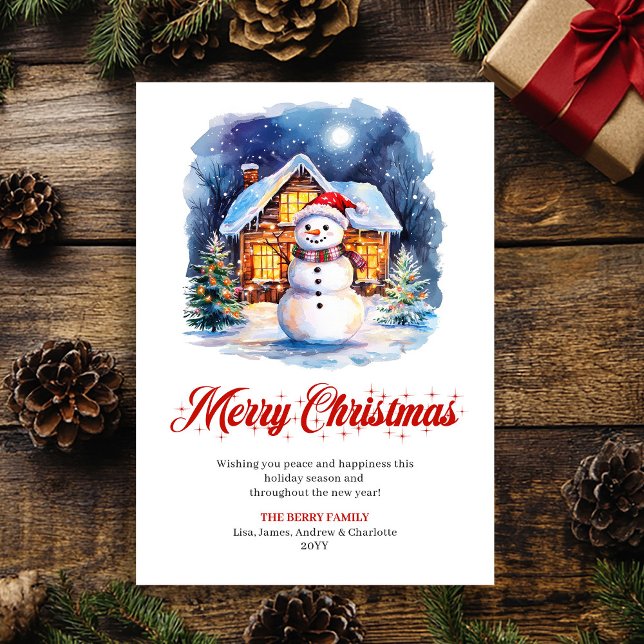 Cartão De Festividades Minimalist Cozy Christmas Scene Greeting Card (Minimalist Cozy Christmas Scene Greeting Card)