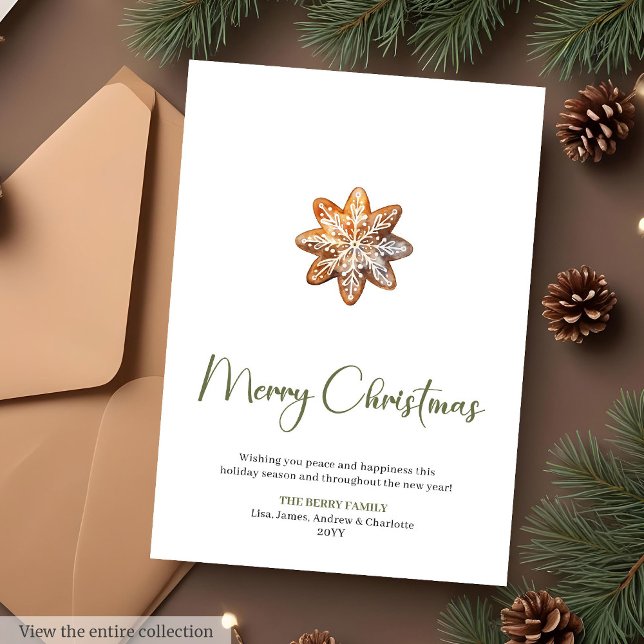 Cartão De Festividades Minimalist Custom Holiday Christmas Greeting Card (Minimalist Custom Holiday Christmas Greeting Card

)