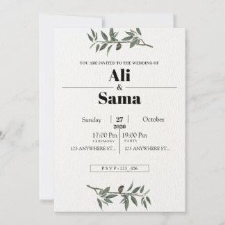 Cartão De Festividades  Minimalist Elegant Wedding Invitation | Modern