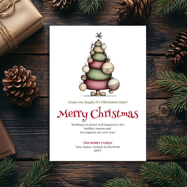 Cartão De Festividades Minimalist funny Christmas tree greeting card (Minimalist funny Christmas tree greeting card

)