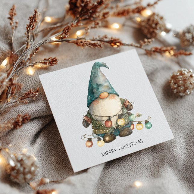 Cartão De Festividades Minimalist Gnome Merry Christmas (Criador carregado)
