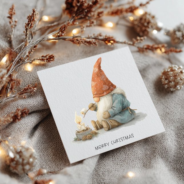 Cartão De Festividades Minimalist Gnome Merry Christmas (Criador carregado)