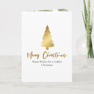 Cartão De Festividades Minimalist Gold Christmas Folded Card