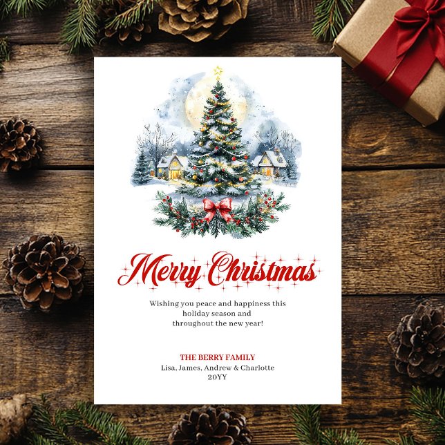 Cartão De Festividades Minimalist holiday scene Christmas greeting card (Minimalist holiday scene Christmas greeting card

)