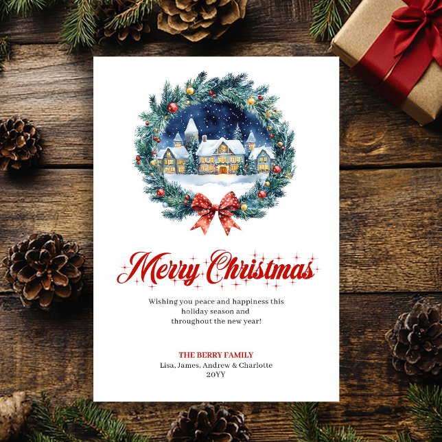 Cartão De Festividades Minimalist Holiday Scene Designer Greeting Card (Minimalist Holiday Scene Designer Greeting Card)