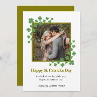 Cartão De Festividades Minimalist lucky shamrock st. Patrick's Day Photo