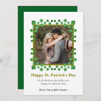 Cartão De Festividades Minimalist lucky shamrock st. Patrick's Day Photo
