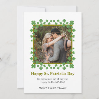 Cartão De Festividades Minimalist lucky shamrock st. Patrick's Day Photo