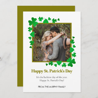 Cartão De Festividades Minimalist lucky shamrock st. Patrick's Day Photo