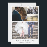 Cartão De Festividades Minimalist Merry And Married Couple Photo Wedding<br><div class="desc">Minimalist Merry And Married Couple Photo Wedding</div>