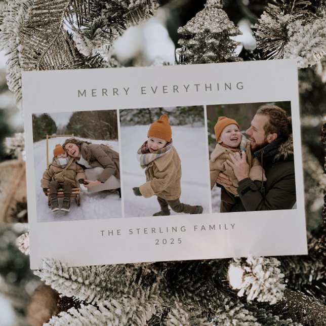 Cartão De Festividades Minimalist Photo Holiday Card (Criador carregado)