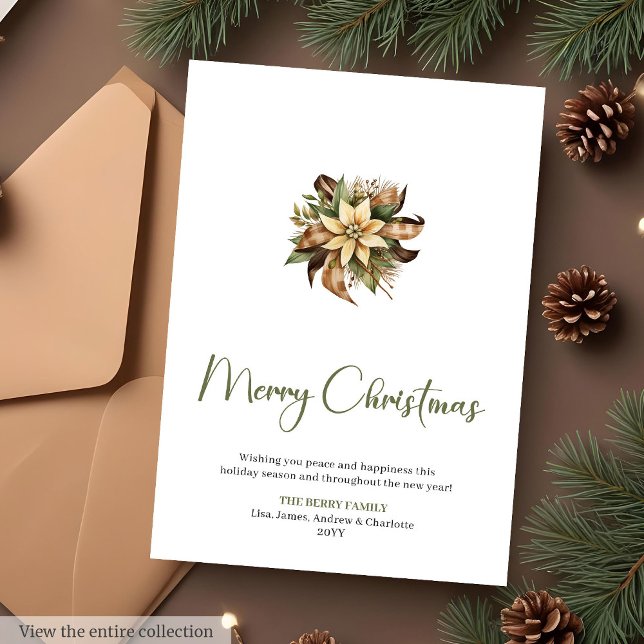 Cartão De Festividades Minimalist Pine Wreath Holiday Christmas Greeting  (Minimalist Pine Wreath Holiday Christmas Greeting Card

)