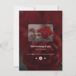 Cartão De Festividades Minimalist Red Music Player Valentine's Day