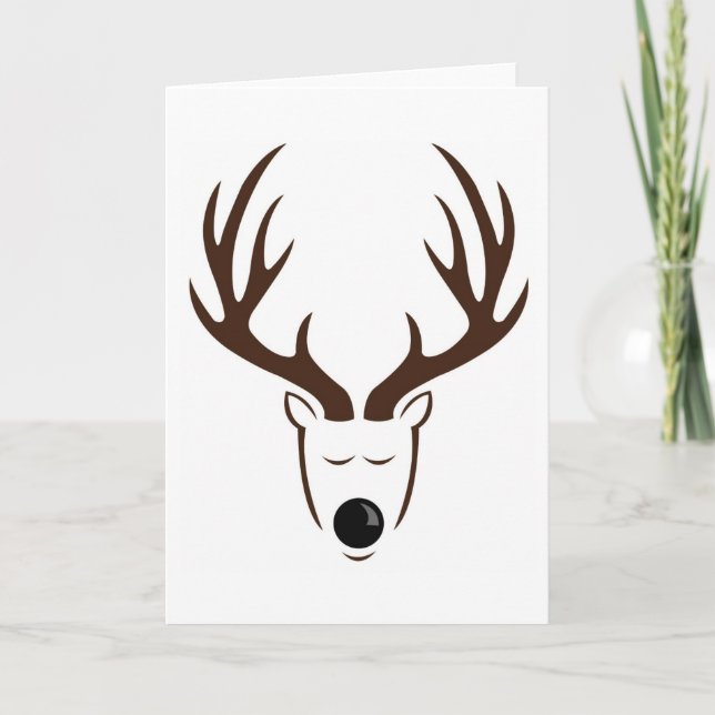 Cartão De Festividades Minimalist Reindeer Holiday Card (Frente)