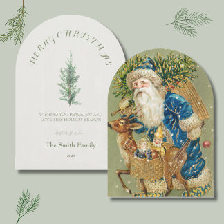 Cartão De Festividades Minimalist Santa Christmas Card-