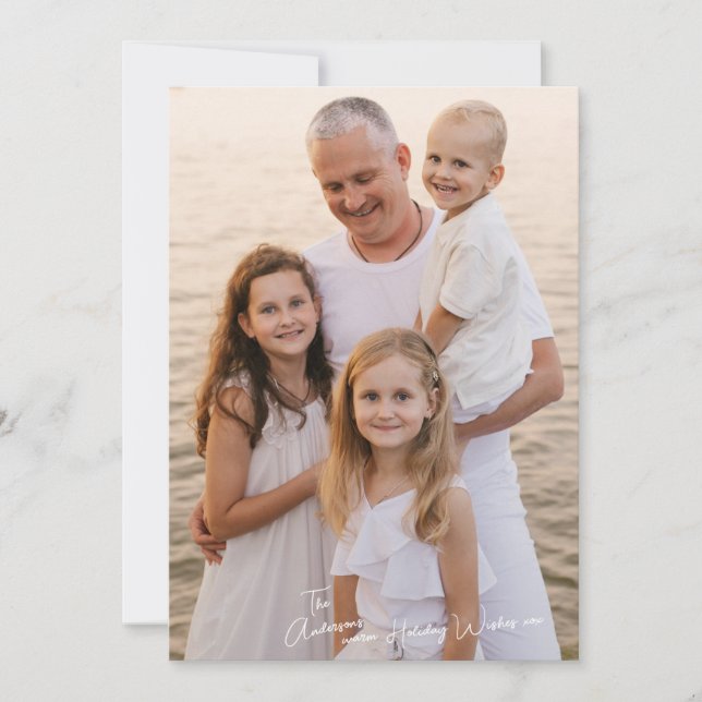 Cartão De Festividades Minimalist Simple Photo Chistmas (Frente)