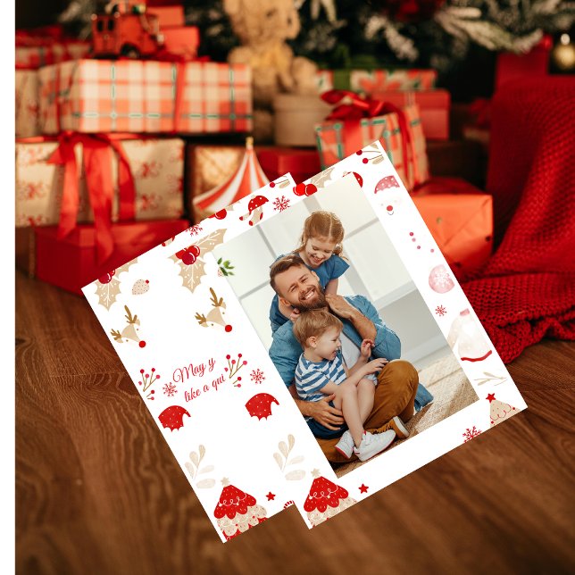 Cartão De Festividades Minimalist Stylish Family Photo Christmas Card (Criador carregado)