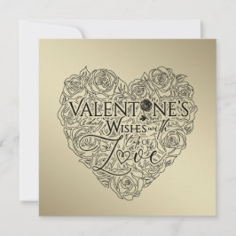 Cartão De Festividades Minimalist Valentine's Day  Line Art