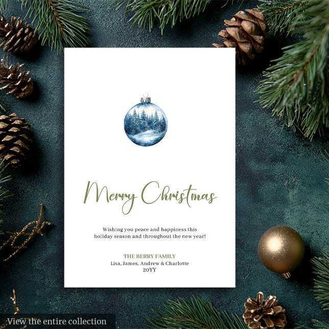Cartão De Festividades Minimalist winter scene Christmas invitation (Minimalist winter scene Christmas invitation)
