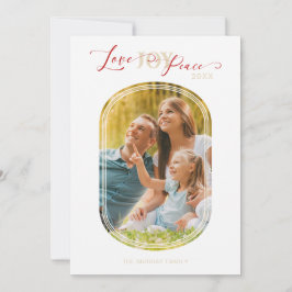 Cartão De Festividades Minimalista Amor Alegria Paz Natal Família