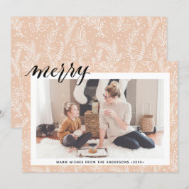 Cartão De Festividades Minimalista da FELIZ de Script Bough do Pinheiro d