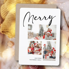 Cartão De Festividades Minimalista de feliz | Colagem de Fotografias no N