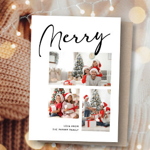 Cartão De Festividades Minimalista de feliz Colagem de Fotografias no N