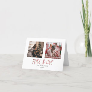 Cartão De Festividades Minimalista de paz e amor compacto de 4 x 5,6 pol