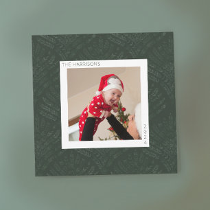 Cartão De Festividades Minimalista do Bohemian Evergreen Fern