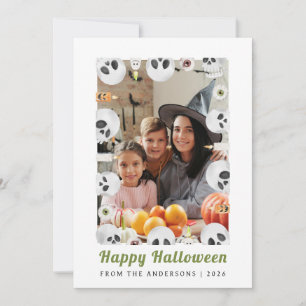 Cartão De Festividades Mínimalista Moderno Spooky Feliz Halloween 1 Foto