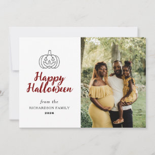 Cartão De Festividades Mínimalista Moderno Spooky Feliz Halloween 1 Foto