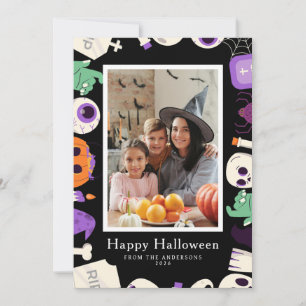 Cartão De Festividades Mínimalista Moderno Spooky Feliz Halloween 1 Foto