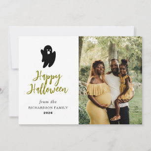 Cartão De Festividades Mínimalista Moderno Spooky Feliz Halloween 1 Foto