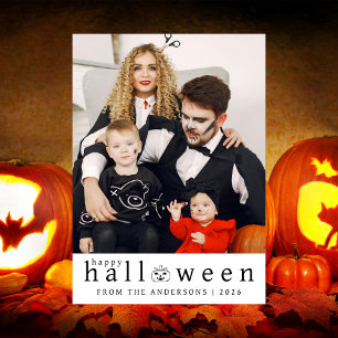 Cartão De Festividades Mínimalista Moderno Spooky Feliz Halloween 1 Foto