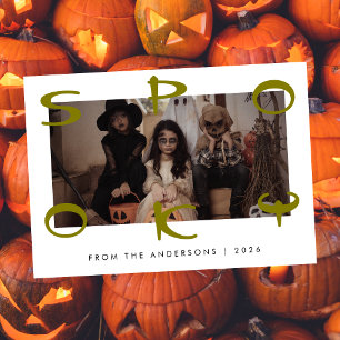 Cartão De Festividades Mínimalista Moderno Spooky Feliz Halloween 1 Foto