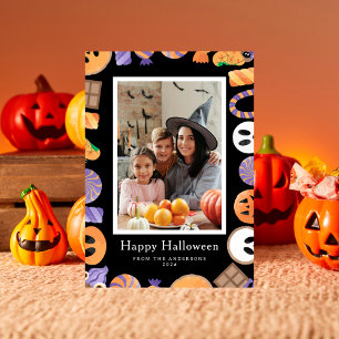 Cartão De Festividades Mínimalista Moderno Spooky Feliz Halloween 1 Foto