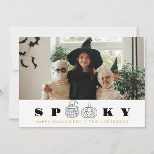 Cartão De Festividades Mínimalista Moderno Spooky Feliz Halloween 1 Foto