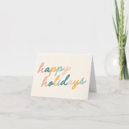 Cartão De Festividades Minimalista Script Vintage Pastel Felizes Festas