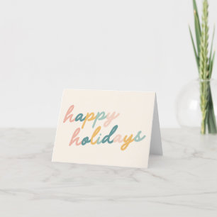 Cartão De Festividades Minimalista Script Vintage Pastel Felizes Festas