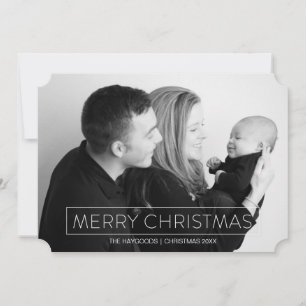 Cartão De Festividades Minimalistic Modern Merry Holiday Photo Card