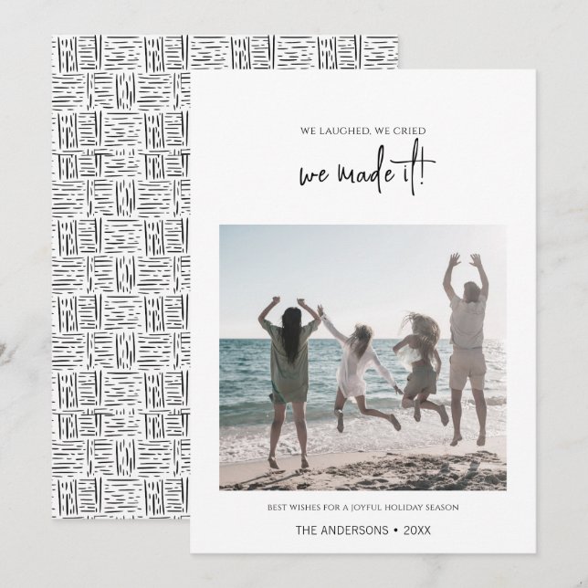 Cartão De Festividades Minimista Fizemos Natal (Frente/Verso)