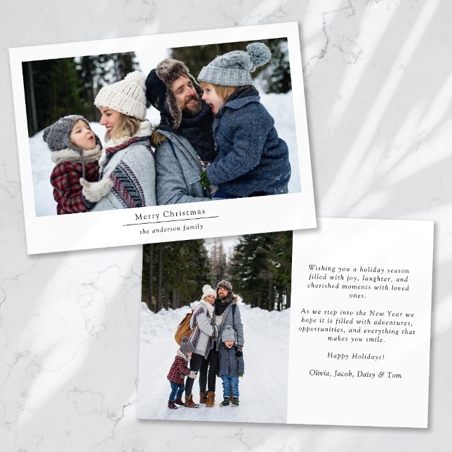 Cartão De Festividades Mínimo 2 Foto Feliz Natal (Criador carregado)
