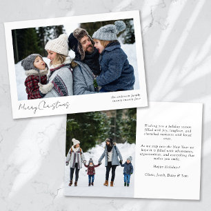 Cartão De Festividades Mínimo 2 Fotografia Caligrafia Feliz Natal