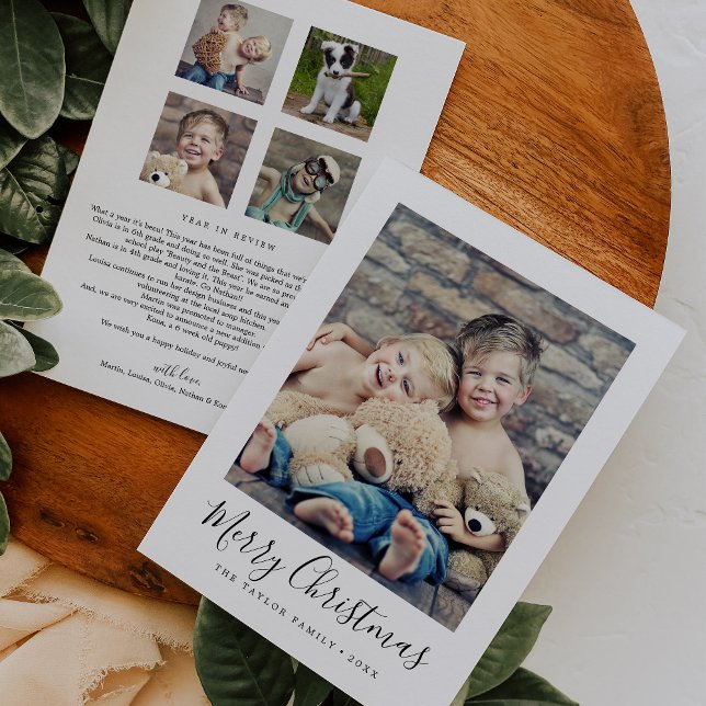 Cartão De Festividades Mínimo Ano De Feliz Natal Em Revisão Retrato (Criador carregado)