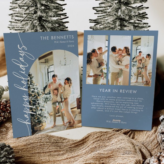 Cartão De Festividades Mínimo Ano em Revisão de Feliz Feriado Foto Chegad (Criador carregado)