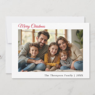 Cartão De Festividades Mínimo de Foto Personalizada de Feliz Natal