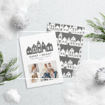 Cartão De Festividades Mínimo de Natal moderno Casas Nórdicas 3 fotos<br><div class="desc">Mínimo moderno Japão Natal casas nórdicas na moda simples 3 design de cartão de feriado</div>