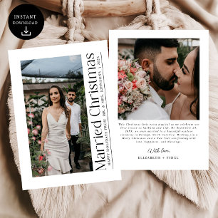 Cartão De Festividades Mínimo Foto de Natal Casada - Recém-casados
