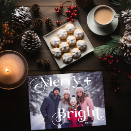 Cartão De Festividades Mínimo Moderno Alegre e Brilhante 1 Foto Colorida